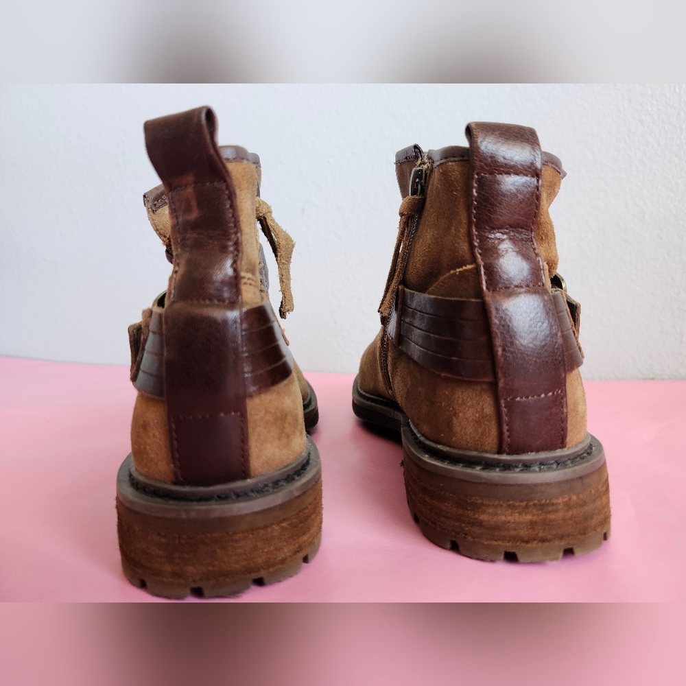6.5 Sofft Women's Lavina belted buckle zip ankle bootie in Siena brown suede... - Picture 4 of 9